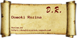Domoki Rozina névjegykártya
